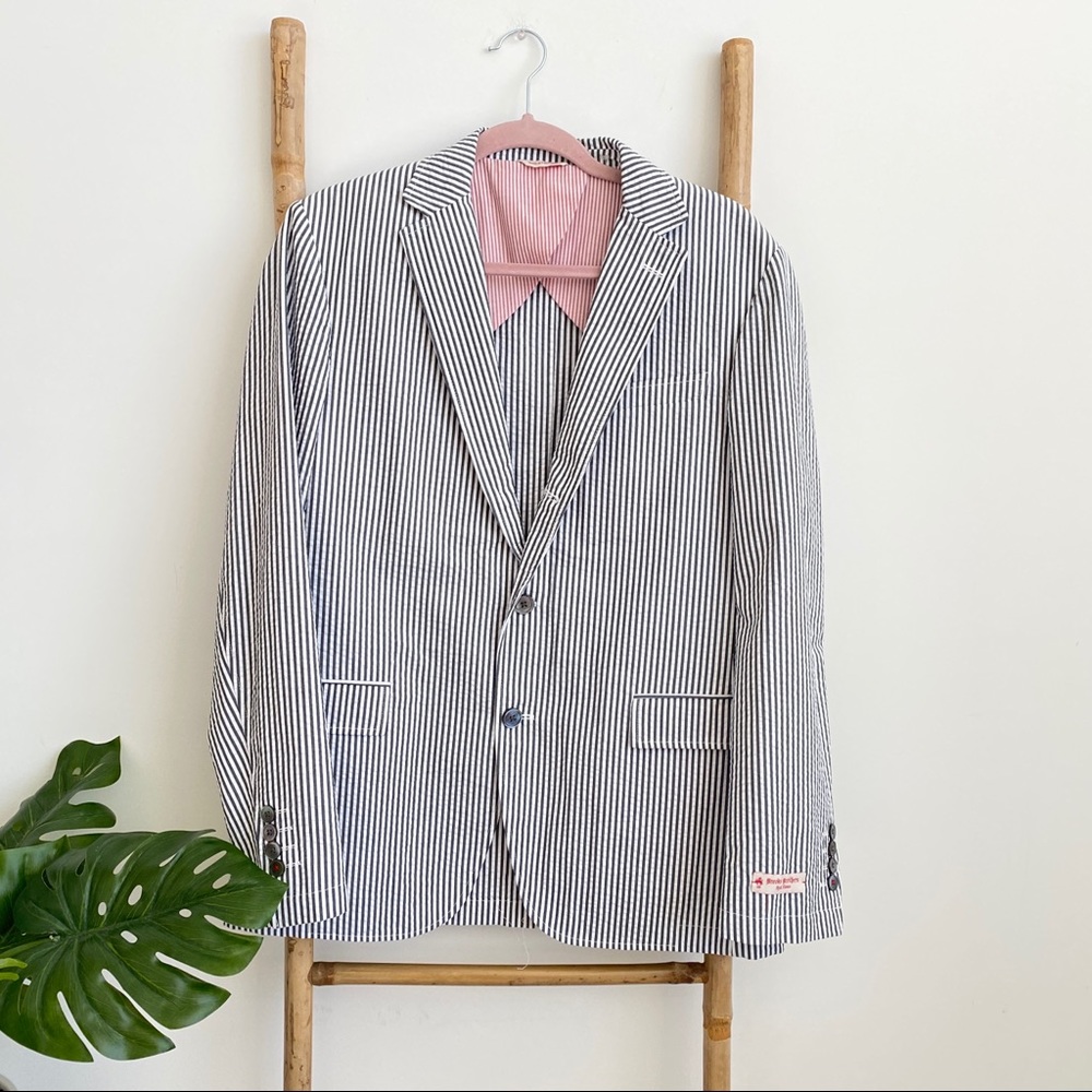 Brooks Brothers Blue Seersucker Blazer 40R